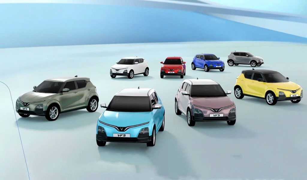 VF5 Plus với dải màu đa dạng