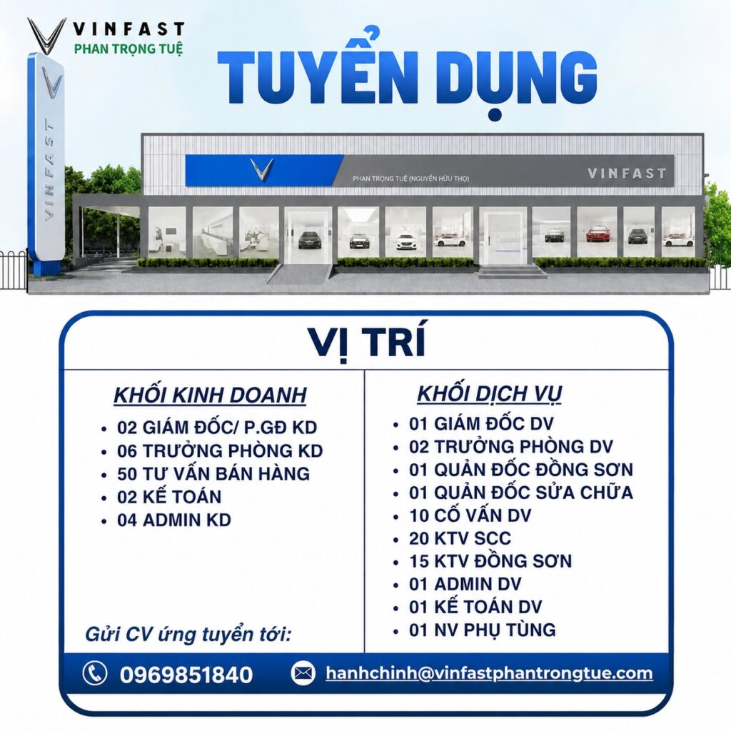 vinfast đà nẵng tuyển dụng nhiều vị trí